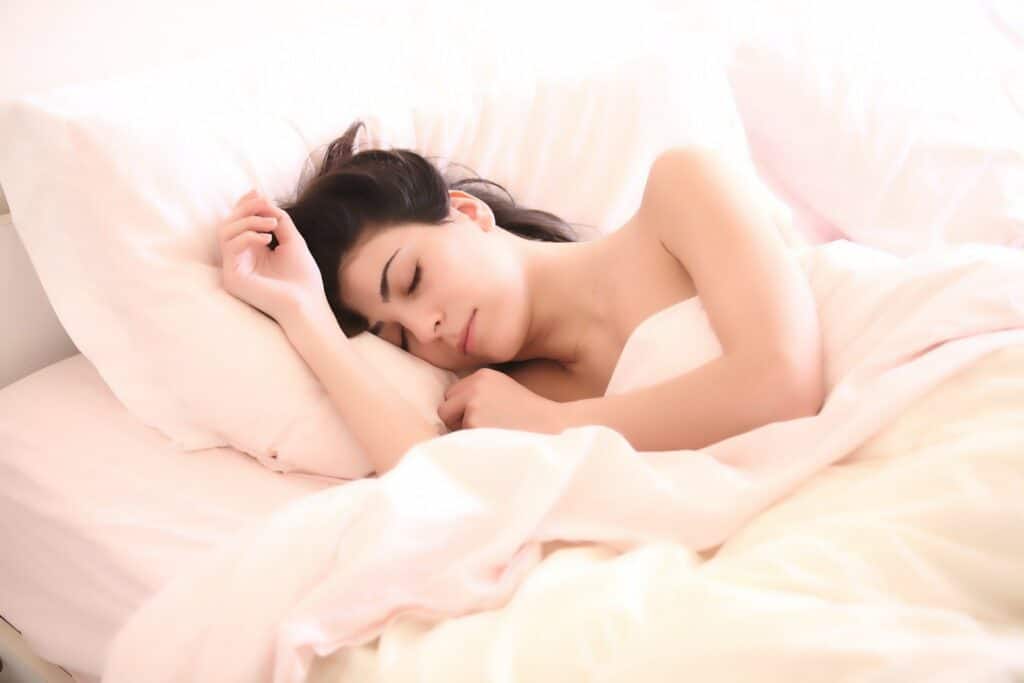 Woman sleep in the bed